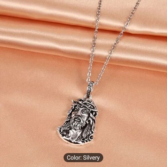 Men's jesus necklace Christ religious new e28 - Picture 3 of 3